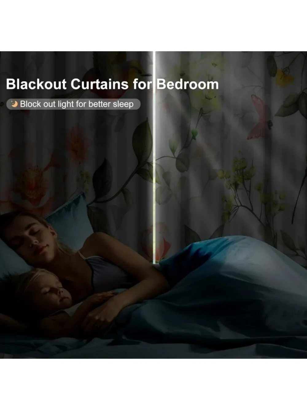 Floral Birds Blackout Curtains 84